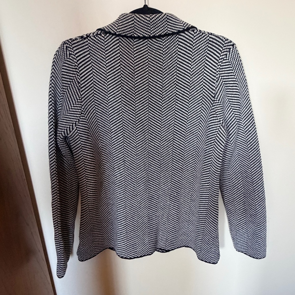Cocogio herringbone wool sweater black and white M - Picture 5 of 5